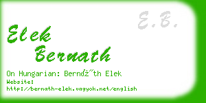 elek bernath business card